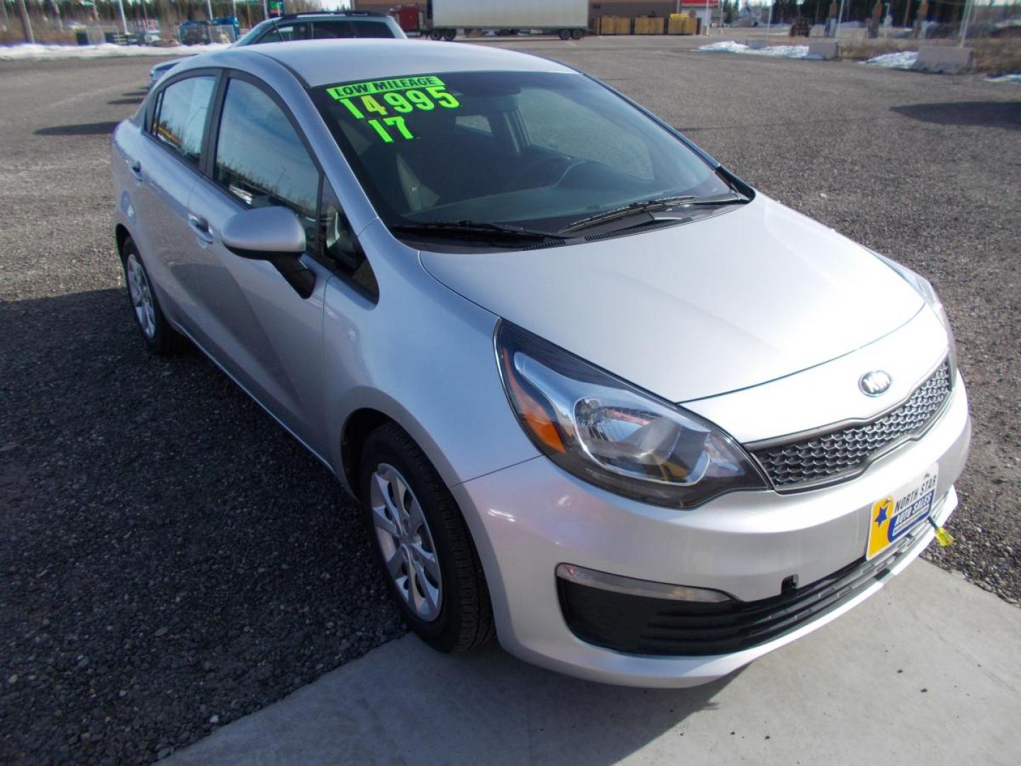 2017 Silver Kia Rio LX 6A (KNADM4A34H6) with an 1.6L L4 DOHC 16V engine, 6A transmission, located at 2630 Philips Field Rd., Fairbanks, AK, 99709, (907) 458-0593, 64.848068, -147.780609 - Photo#0