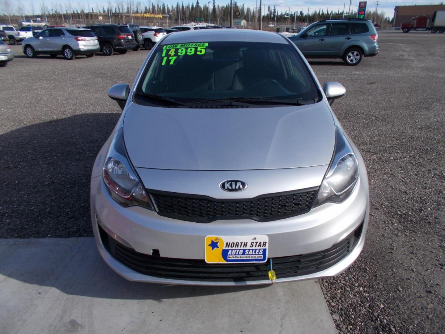 2017 Silver Kia Rio LX 6A (KNADM4A34H6) with an 1.6L L4 DOHC 16V engine, 6A transmission, located at 2630 Philips Field Rd., Fairbanks, AK, 99709, (907) 458-0593, 64.848068, -147.780609 - Photo#1