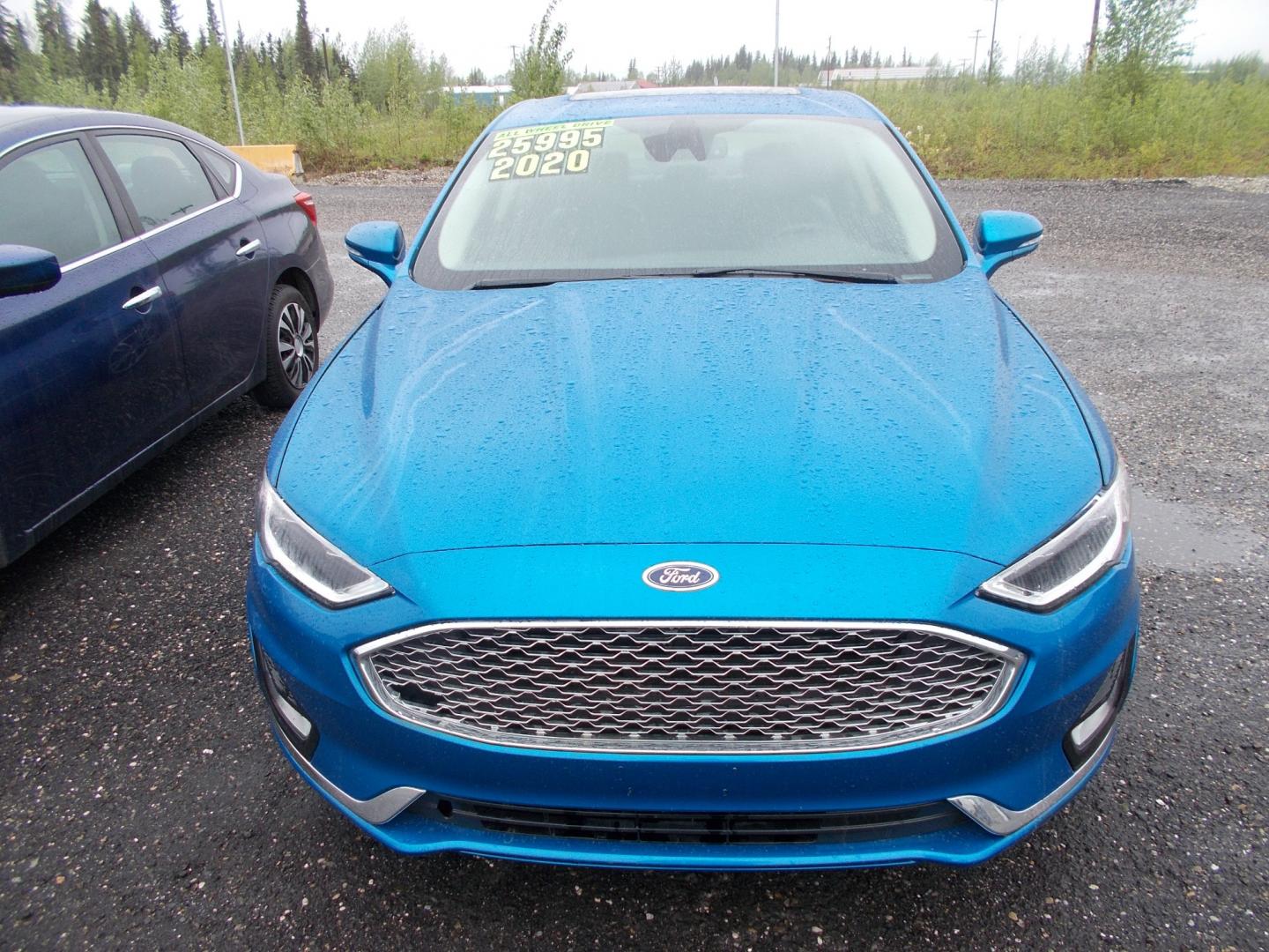 2020 Blue Ford Fusion Titanium AWD (3FA6P0D90LR) with an 2.0L L4 DOHC 16V engine, 6A transmission, located at 2630 Philips Field Rd., Fairbanks, AK, 99709, (907) 458-0593, 64.848068, -147.780609 - Photo#1