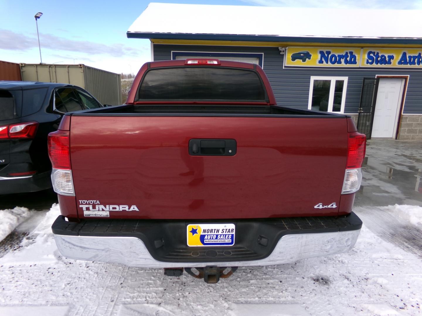 2010 Maroon Toyota Tundra SR5 CrewMax 5.7L 4WD (5TFDY5F18AX) with an 5.7L V8 DOHC 32V engine, 6-Speed Automatic Overdrive transmission, located at 2630 Philips Field Rd., Fairbanks, AK, 99709, (907) 458-0593, 64.848068, -147.780609 - Photo#3