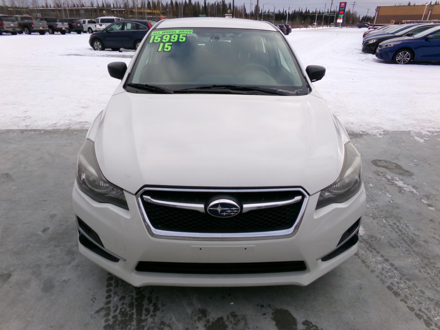 2015 White Subaru Impreza 2.0i PZEV CVT 5-Door (JF1GPAA6XF8) with an 2.0L H4 DOHC 16V engine, Continuously Variable Transmission transmission, located at 2630 Philips Field Rd., Fairbanks, AK, 99709, (907) 458-0593, 64.848068, -147.780609 - Photo#1