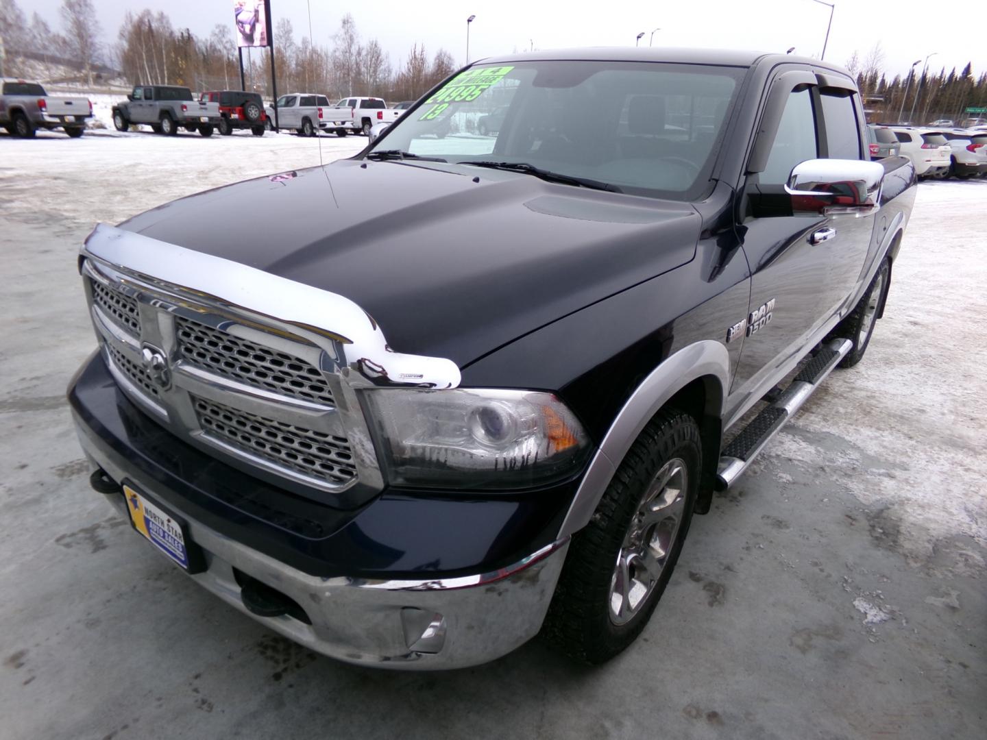 2013 Blue Dodge 1500 Laramie Crew Cab SWB 4WD (1C6RR7NT0DS) with an 5.7L V8 OHV 16V engine, 6-Speed Automatic transmission, located at 2630 Philips Field Rd., Fairbanks, AK, 99709, (907) 458-0593, 64.848068, -147.780609 - Photo#0