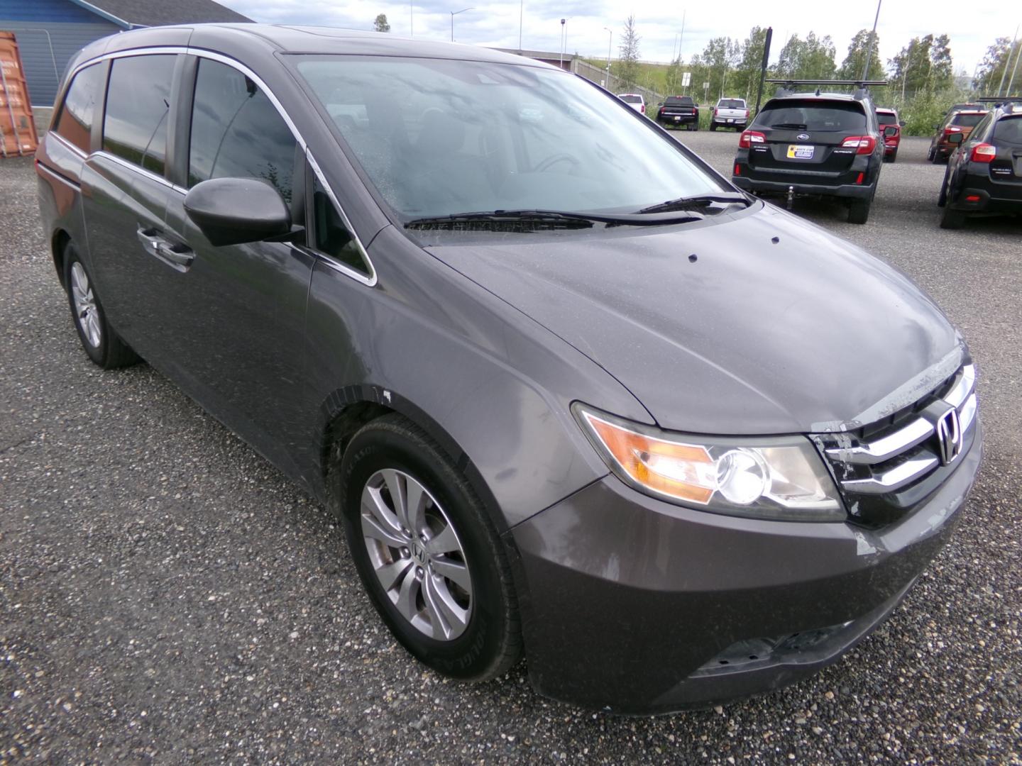 2014 Grey /Grey Honda Odyssey EX-L (5FNRL5H68EB) with an 3.5L V6 SOHC 24V engine, 6-Speed Automatic transmission, located at 2630 Philips Field Rd., Fairbanks, AK, 99709, (907) 458-0593, 64.848068, -147.780609 - Photo#0