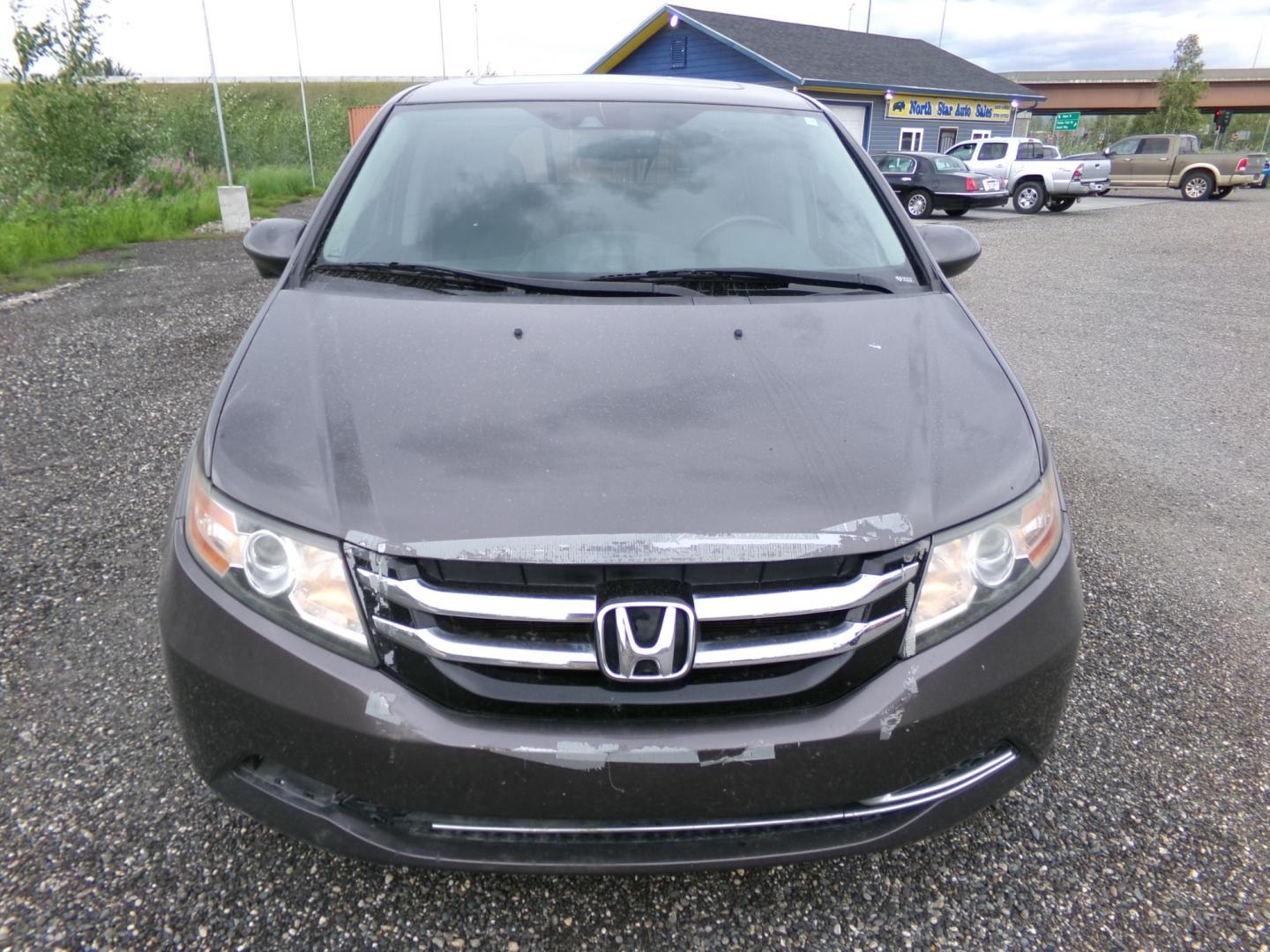 2014 Grey /Grey Honda Odyssey EX-L (5FNRL5H68EB) with an 3.5L V6 SOHC 24V engine, 6-Speed Automatic transmission, located at 2630 Philips Field Rd., Fairbanks, AK, 99709, (907) 458-0593, 64.848068, -147.780609 - Photo#1