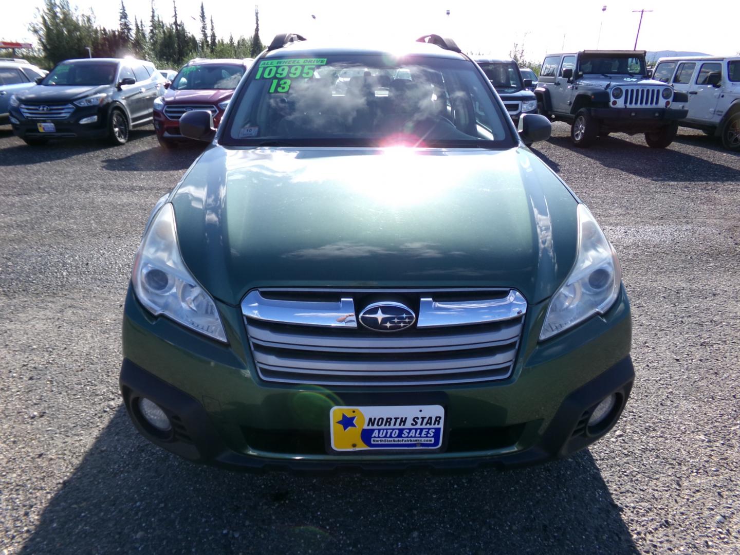 2013 Green Subaru Outback 2.5i (4S4BRBAC1D3) with an 2.5L H4 DOHC 16V engine, located at 2630 Philips Field Rd., Fairbanks, AK, 99709, (907) 458-0593, 64.848068, -147.780609 - Photo#1