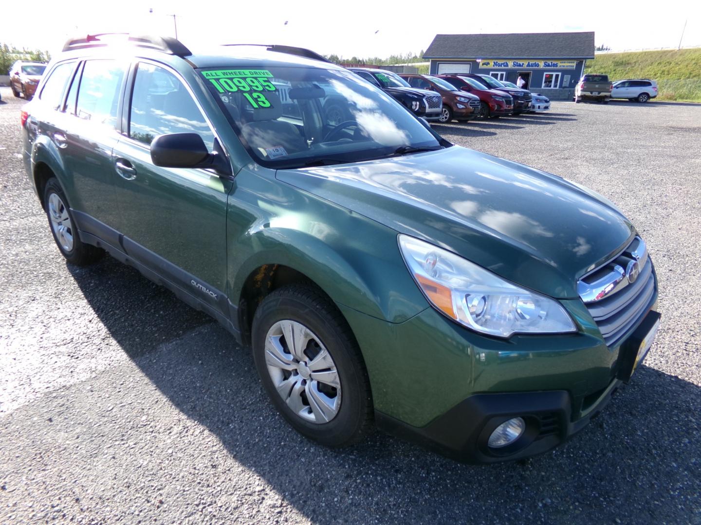 2013 Green Subaru Outback 2.5i (4S4BRBAC1D3) with an 2.5L H4 DOHC 16V engine, located at 2630 Philips Field Rd., Fairbanks, AK, 99709, (907) 458-0593, 64.848068, -147.780609 - Photo#0