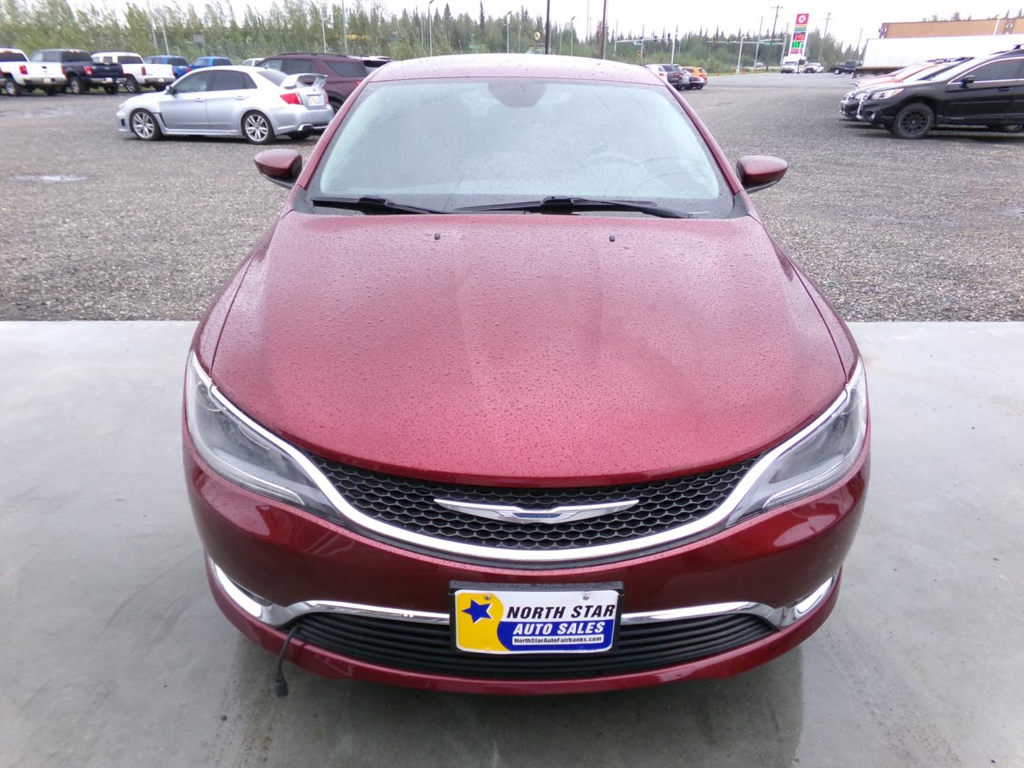 2015 Red Chrysler 200 Limited (1C3CCCAB8FN) with an 2.4L L4 DOHC 16V engine, 9-Speed Automatic transmission, located at 2630 Philips Field Rd., Fairbanks, AK, 99709, (907) 458-0593, 64.848068, -147.780609 - Photo#1