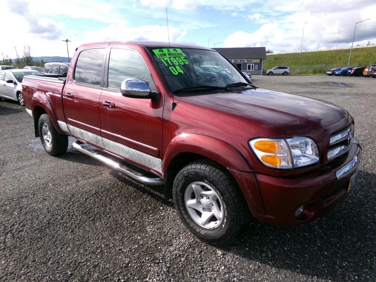 2004 Red Toyota Tundra SR5 Double Cab 4WD (5TBDT44184S) with an 4.7L V8 DOHC 32V engine, 4-Speed Automatic Overdrive transmission, located at 2630 Philips Field Rd., Fairbanks, AK, 99709, (907) 458-0593, 64.848068, -147.780609 - Photo#0