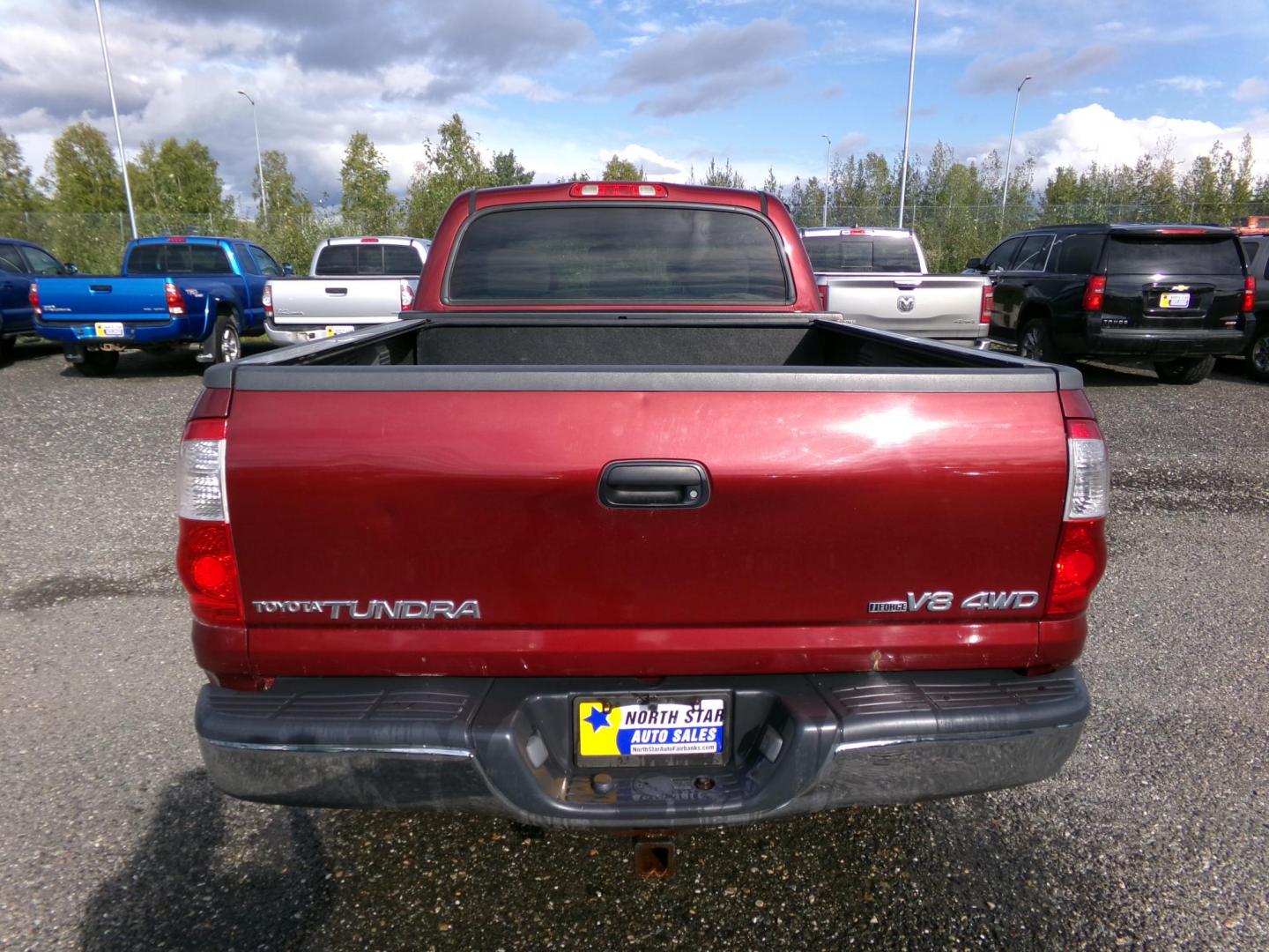 2004 Red Toyota Tundra SR5 Double Cab 4WD (5TBDT44184S) with an 4.7L V8 DOHC 32V engine, 4-Speed Automatic Overdrive transmission, located at 2630 Philips Field Rd., Fairbanks, AK, 99709, (907) 458-0593, 64.848068, -147.780609 - Photo#2