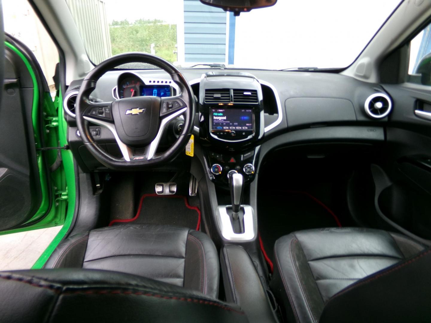 2015 Green /Black Chevrolet Sonic RS Auto 5-Door (1G1JG6SB8F4) with an 1.4L L4 DOHC 24V TURBO engine, 6A transmission, located at 2630 Philips Field Rd., Fairbanks, AK, 99709, (907) 458-0593, 64.848068, -147.780609 - Photo#4