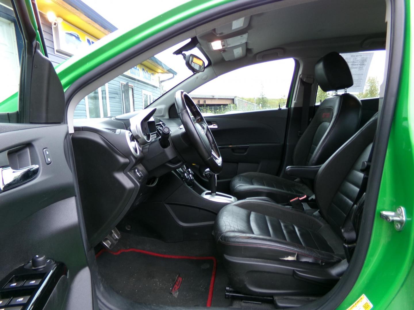 2015 Green /Black Chevrolet Sonic RS Auto 5-Door (1G1JG6SB8F4) with an 1.4L L4 DOHC 24V TURBO engine, 6A transmission, located at 2630 Philips Field Rd., Fairbanks, AK, 99709, (907) 458-0593, 64.848068, -147.780609 - Photo#6