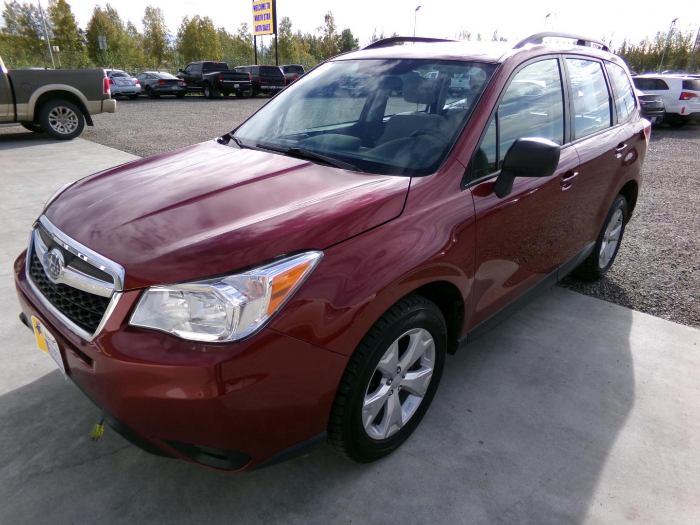 2016 Red Subaru Forester 2.5i Premium (JF2SJABC8GH) with an 2.5L H4 SOHC 16V engine, 6-Speed Automatic transmission, located at 2630 Philips Field Rd., Fairbanks, AK, 99709, (907) 458-0593, 64.848068, -147.780609 - Photo#0