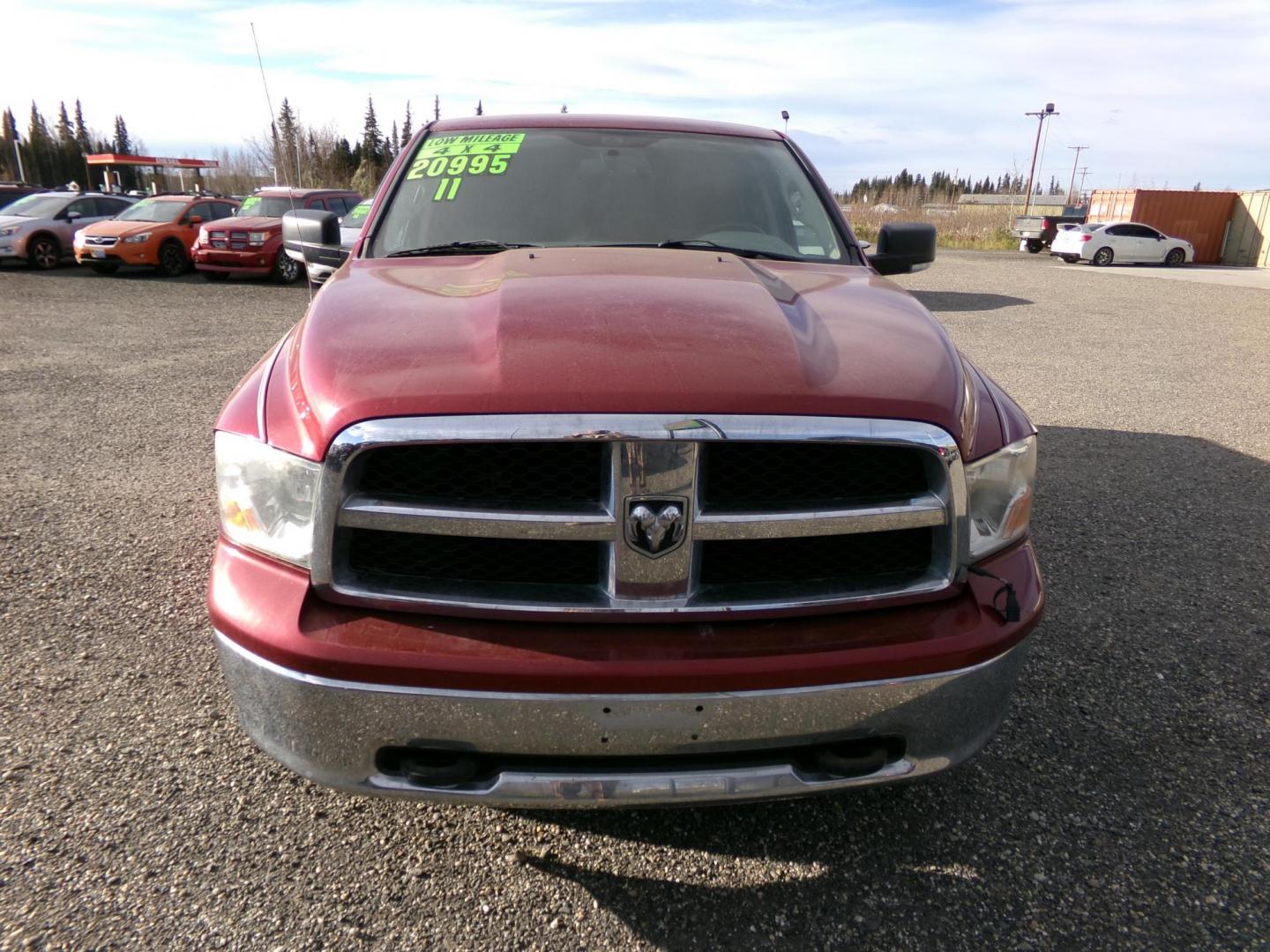 2011 Maroon /Black Dodge Ram 1500 ST Crew Cab 4WD (1D7RV1CT9BS) with an 5.7L V8 OHV 16V engine, 5-Speed Automatic transmission, located at 2630 Philips Field Rd., Fairbanks, AK, 99709, (907) 458-0593, 64.848068, -147.780609 - Photo#1