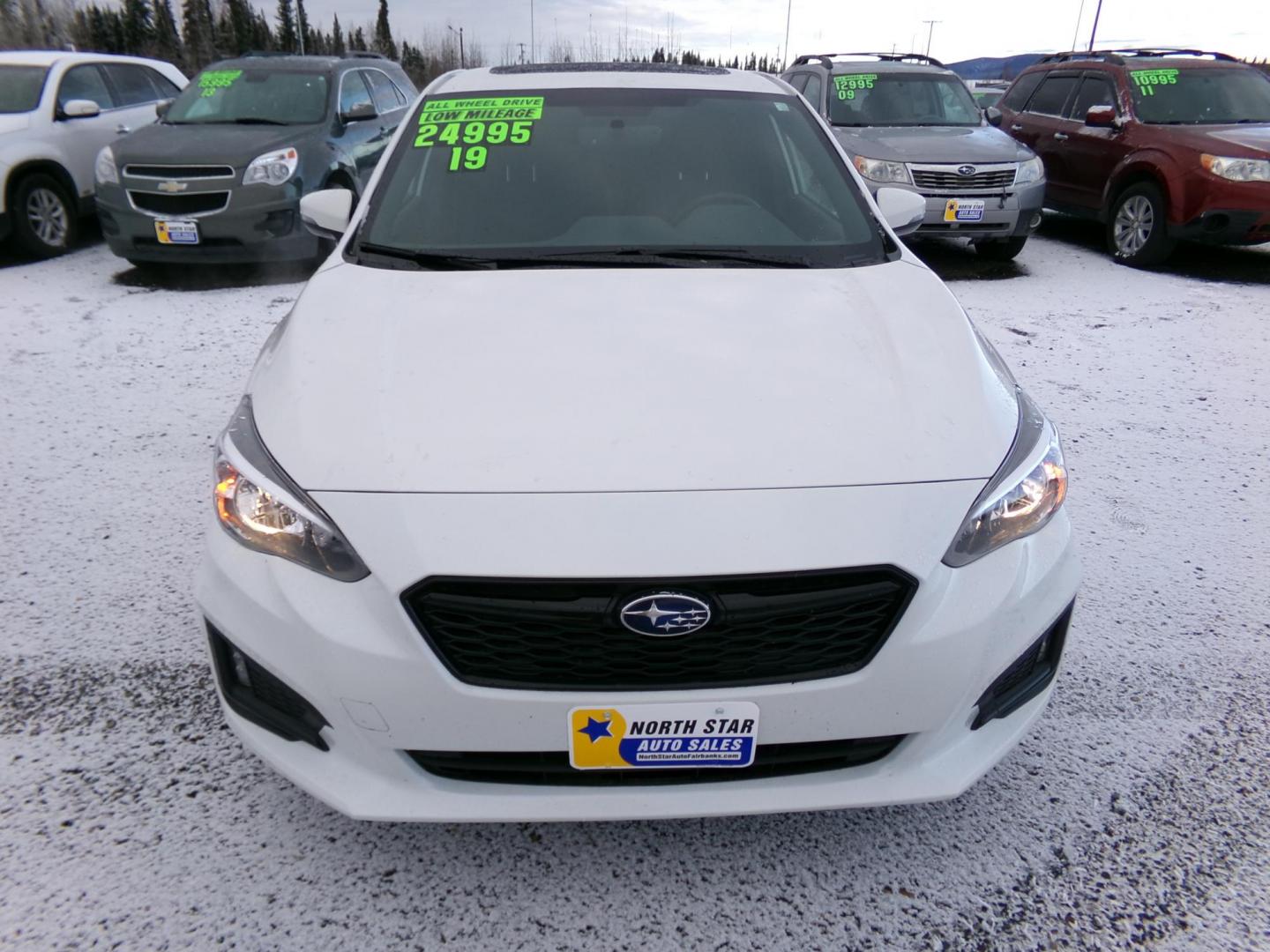 2019 White /Black Subaru Impreza 2.0i Sport CVT 5-Door (4S3GTAM61K3) with an 2.0L H4 DOHC 16V engine, CVT transmission, located at 2630 Philips Field Rd., Fairbanks, AK, 99709, (907) 458-0593, 64.848068, -147.780609 - Photo#1