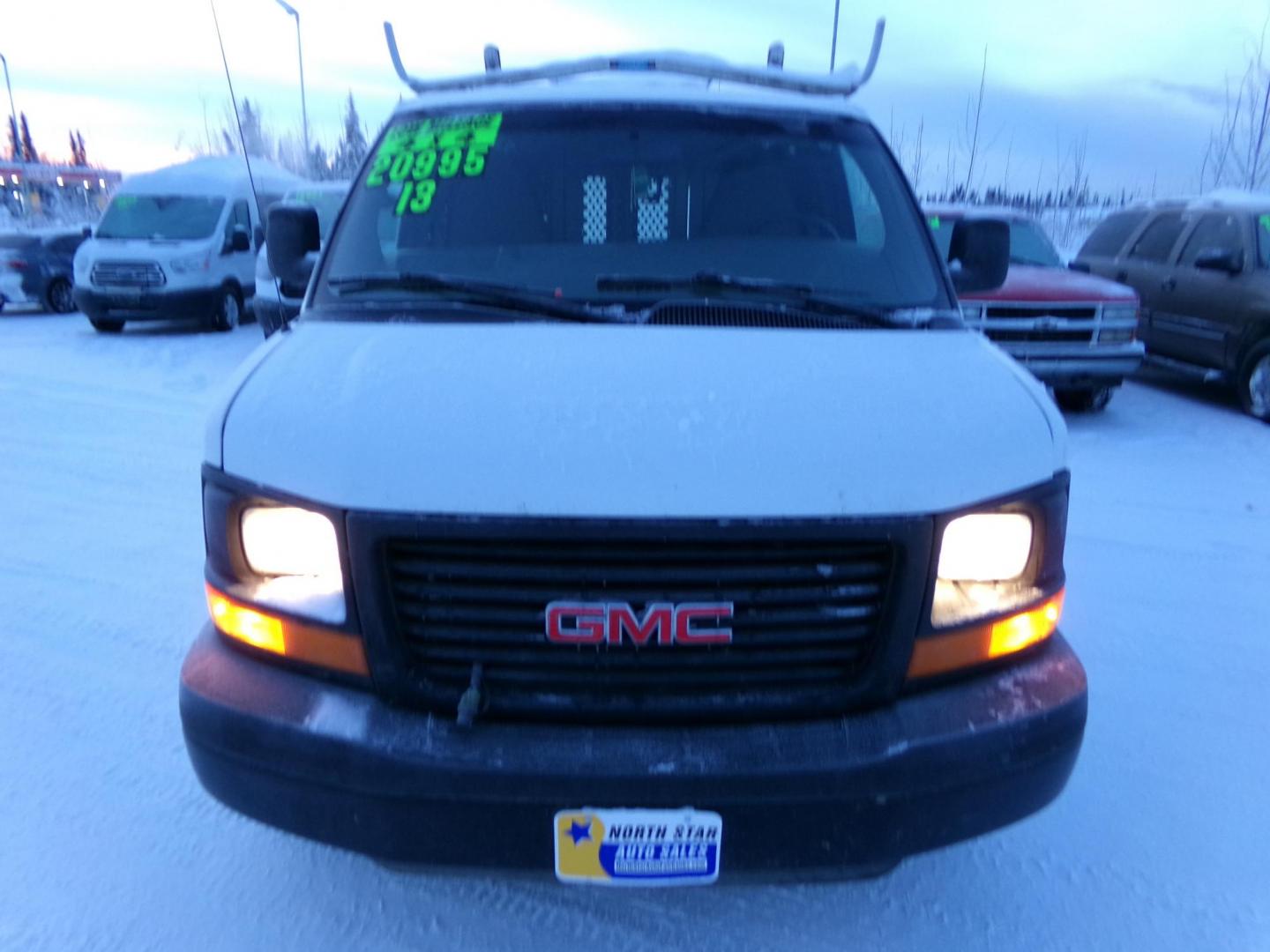 2013 White GMC Savana G1500 Cargo AWD (1GTS8AF41D1) with an 5.3L V8 OHV 16V engine, 4-Speed Automatic transmission, located at 2630 Philips Field Rd., Fairbanks, AK, 99709, (907) 458-0593, 64.848068, -147.780609 - Photo#1