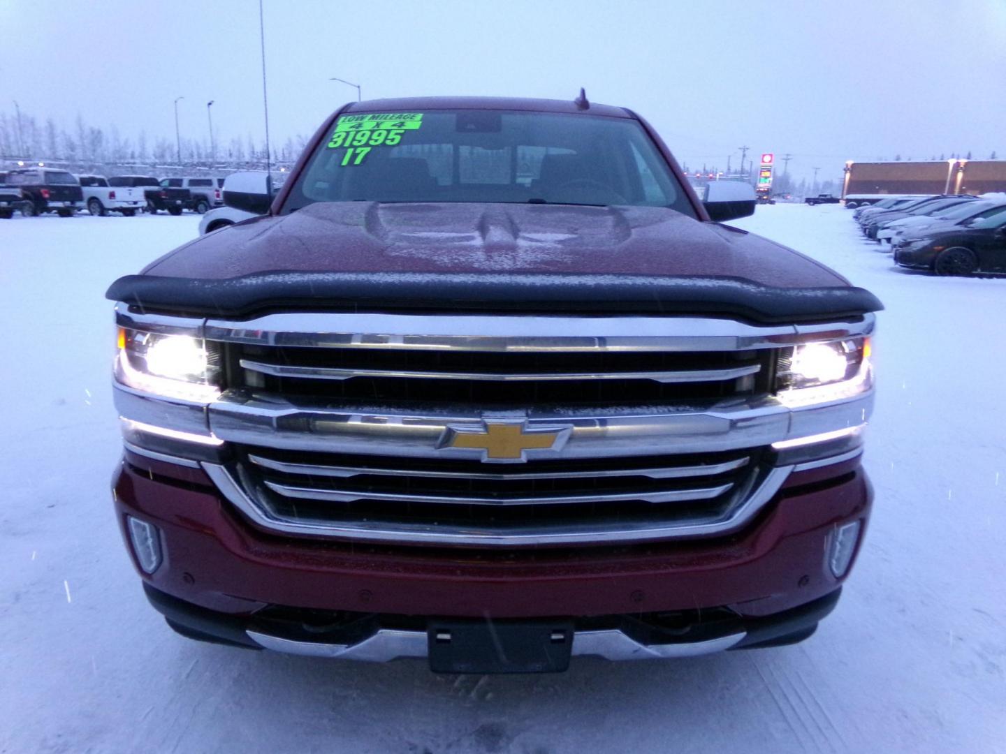 2017 Red /Black Chevrolet Silverado 1500 High Country Crew Cab Short Box 4WD (3GCUKTEJ8HG) with an 6.2L V8 OHV 16V engine, 6A transmission, located at 2630 Philips Field Rd., Fairbanks, AK, 99709, (907) 458-0593, 64.848068, -147.780609 - Photo#2