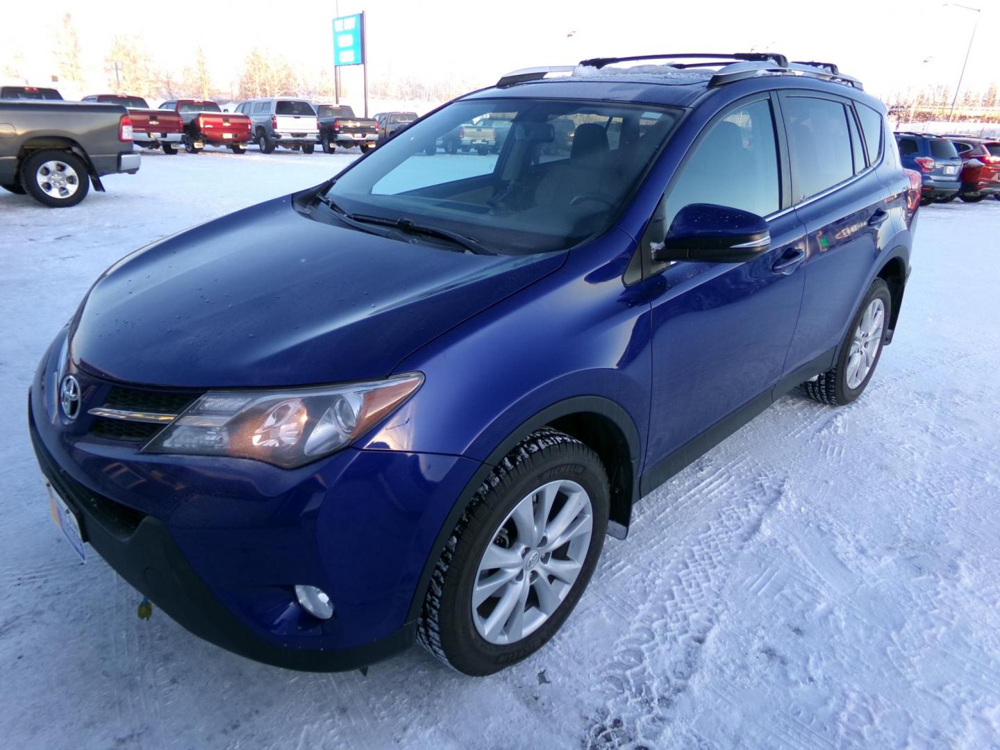 2014 Blue /Black Toyota RAV4 Limited AWD (2T3DFREVXEW) with an 2.5L L4 DOHC 16V engine, 6-Speed Automatic transmission, located at 2630 Philips Field Rd., Fairbanks, AK, 99709, (907) 458-0593, 64.848068, -147.780609 - Photo#0